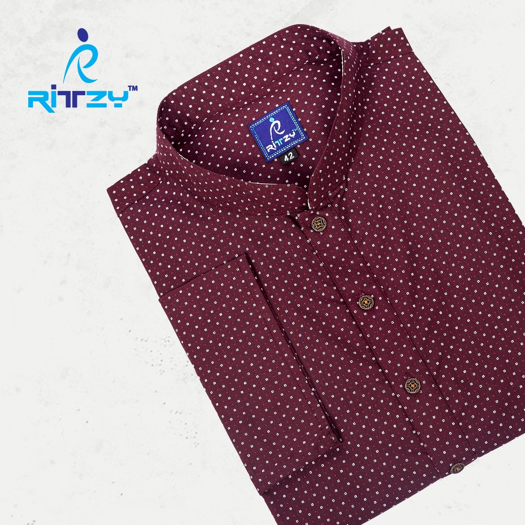 Chocolate all over printed Panjabi for Men by Ritzy